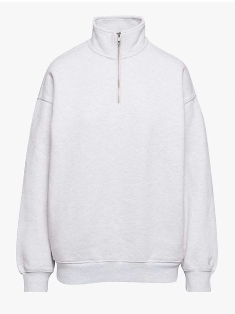 TNA cozy fleece mega 1/4 quarter zip in heather cloud white